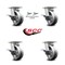 Service Caster 5 Inch Kingpinless V Groove Semi Steel Wheel Caster Brakes 2 Swivel Locks, 4PK SCC-KP30S520-VGR-SLB-BSL-2-SLB-2 - alternate 6
